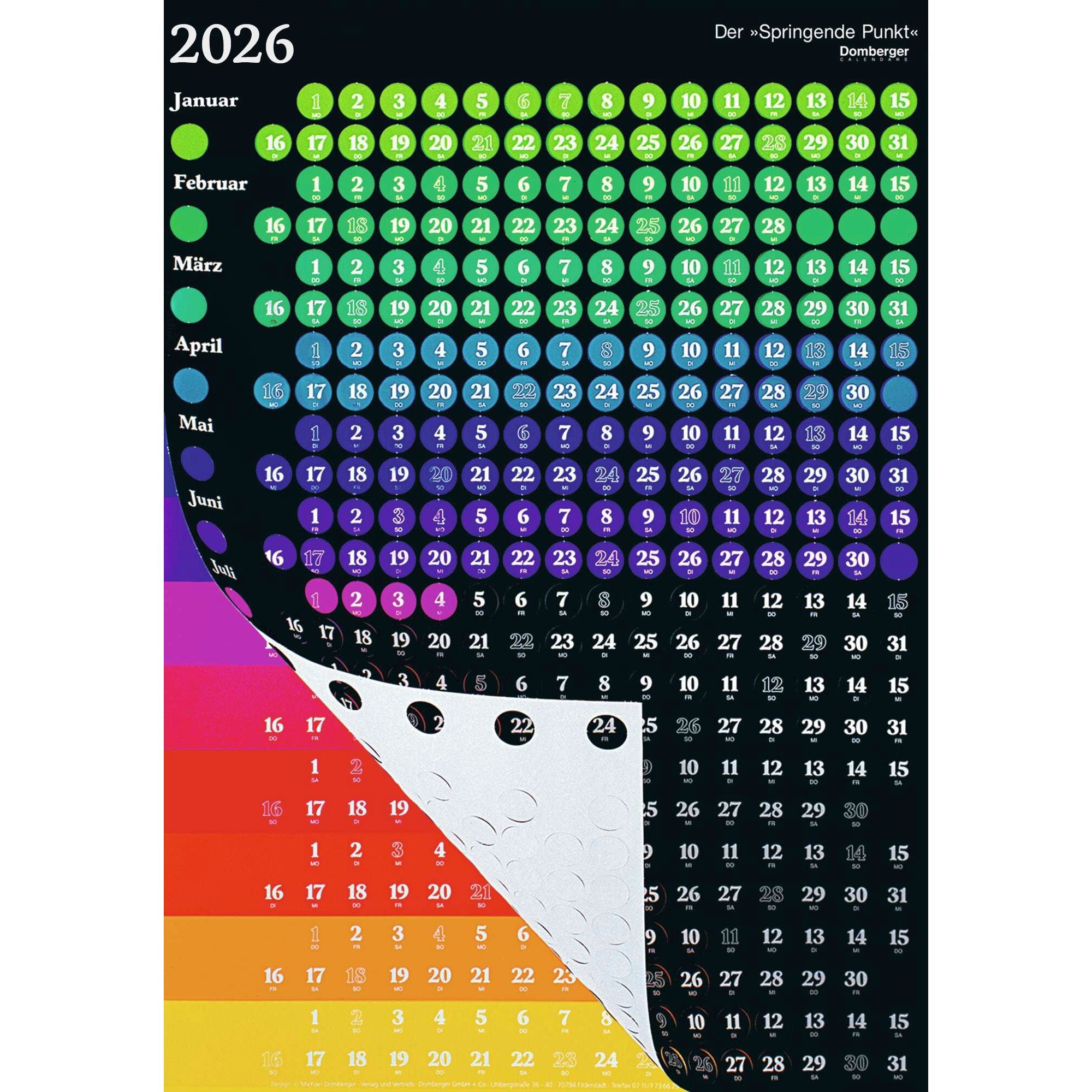Der Springende Punkt schwarz - Kalender 2026 günstig kaufen