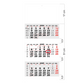 3-maands kalender "Bergen" 8-talig grijs 2025