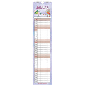 Familieplanner cartoon kalender 2025