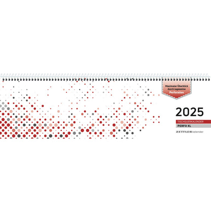 Bureaukalender Perfo XL rood 2025