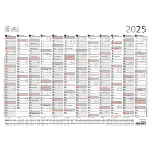 Jaaroverzicht A4 12 maanden 2025