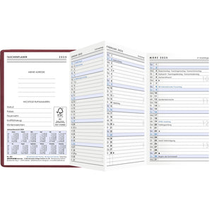 Zakplanner Leporello PVC bordeaux 1M/1S 2025