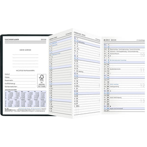 Zakplanner Leporello PVC zwart 1M/1S 2025