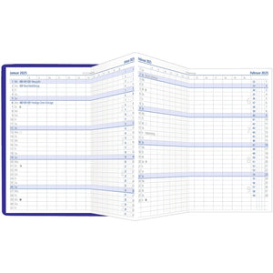 Zakplanner Leporello PVC turkoois 1M/2S 2025