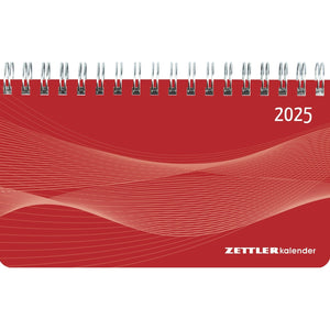 Horizontale kalender mini PP omslag rood 2025