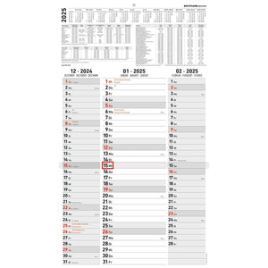 3-maands kalenderstrookplanner 2025