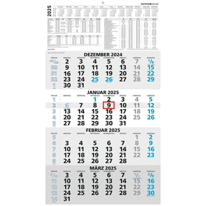 4-maands kalender blauw 2025