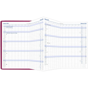 Zakplanner Leporello PVC rood 1M/2S 2025