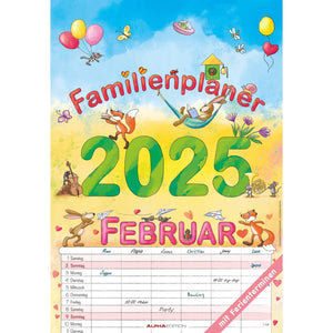 Familieplanner cartoon 2025