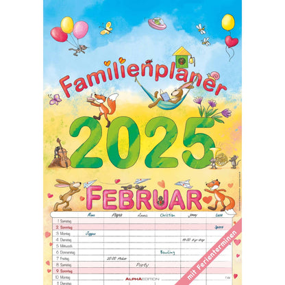 Familieplanner cartoon 2025