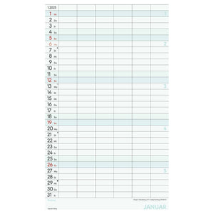 Familieplanner XL met 6 kolommen 2025