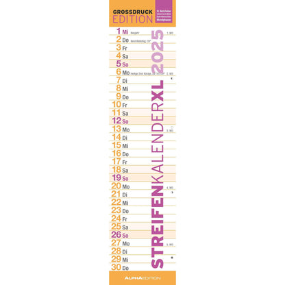 GROTE PRINT strokenplanner XL 2025