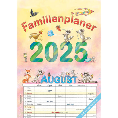 Familieplanner cartoon 2025