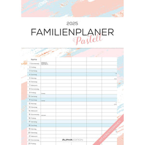 Familieplanner pastel 2025