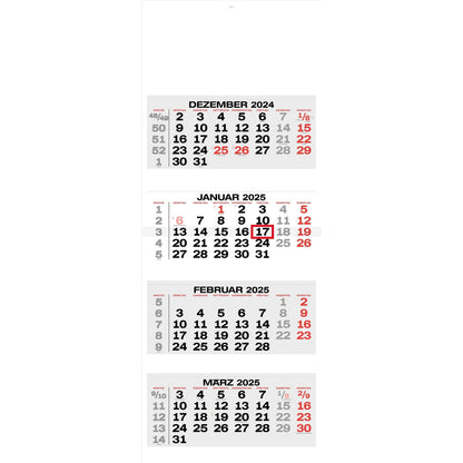 4-maandskalender "Malaga" Duits grijs 2025