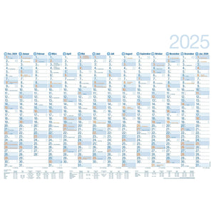 Jaarplanner "Bodensee" XL 14 maanden blauw-oranje 2025