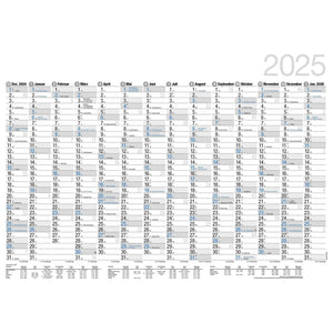 Jaarplanner "Bodensee" XL 14 maanden zwart-blauw 2025