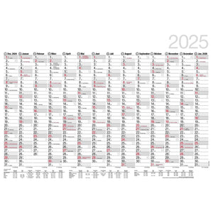 Jaarplanner "Bodenmeer" XL 14 maanden zwart-rood 2025